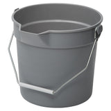 Winco HeavyDuty Plastic Bucket/Utility Pail with Pour Spout, 10 Quart, Gray