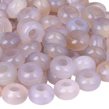 dssmboom 20 Pcs Grey Agate Large Hole Beads for Jewelry Making, DIY Crafts, Rondelle Loose Macrame Beads for Hair, 14x8mm