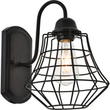 Living District Candor 1-Light Mid-Century Metal Wall Sconce In Black