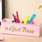 dudki 4 Compartment Stylish Desk organizer Girl Boss For Pen Pencil Office, School, Home, Table Organizer & Art Supplies Accesso