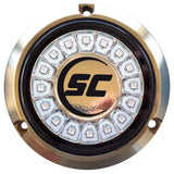 shadow-caster SCR-16 LED Underwater Boat Light - Dual Color Blue/White Combo - Bronze Housing - 60W Suface Mount - Tempered Glas