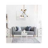 Living District Axl 6-Light Mid-Century Metal Pendant In Brass And Clear