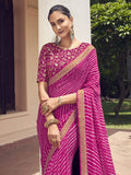 Satrani Womens Knit Pure Georgette Saree (2770S431N_Pink3)