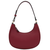 FashionPuzzle Small Crescent Shoulder Bag Underarm Purse (Wine)