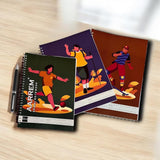 Maashiv Creations Premium Spiral Notebook A4 Size, 200 Pages EcoSafe AcidFree Writing Paper, Smooth Pages With Skater Art Desi