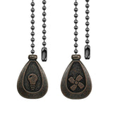 Dotlite Bronze Ceiling Fan Pull Chain Set, Decorative Pull Chain Pendant Extension, 12 Inches Lighting & Fan Beaded Ball Fan Pul