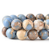 8mm Blue Violet Sea Sediment Imperial Jasper Round Gemstone Natural Stone Loose Beads for Jewelry Making Design Crafts 45 Pcs 15