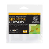 Lineco, Self-Adhesive Polypropylene Mounting Corners, 1.25 inch Full View, Pressure Sensitive, Non-Yellowing Acrylic Adhesive (P