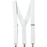 White Adjustable Metal Clip Accessory Suspenders 1 Pack Durable Polyester, Stylish & Versatile Accessory Perfect For Weddi