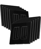 Bates- Screwless Decorator Wall Plates, Black, 10 Pack, Screwless Wall Plates 2 Gang, Switch Cover Plate, Electrical Outlet Cove