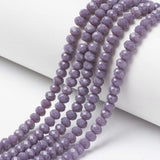 10 Strands Briolette Crystal Glass Beads 4x3mm Faceted Rondelle Opaque Glass Tiny Loose Beads 1300pcs for Bracelets Jewelry Maki