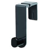 Safco Products 4224BL Black Plastic and Steel Plate Single Coat Hook with Rounded Knob Fits Over The Panel Door or Partition