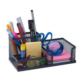 Onmall Desk Accessories Organizer Metal Mesh 3 Compartments for Office Home and Study Table Pen Stand Remote Holder stationery C