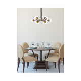 Living District Briggs 6-Light Metal Pendant With Clear Shade In Black And Brass