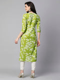 Anni Designer Women'S Cotton Blend Chikankari Embroidered Straight Kurta (Zainab-Green-Vgt_L_Green_Large),Green,L,Cotton Blend,Regular,