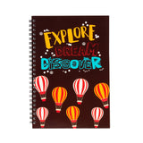 Funcart Explore Dream Discover Spiral One Sided Ruled A5 Notebook/Diary Lined Diary With Softcover, 8.3 X 5.8