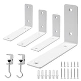 Redunest L Floating Shelf Brackets,4 Pack Heavy Duty L Brackets for Shelves, L 6 X H 4 White Metal Countertop Support Brackets,W
