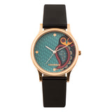 Teal By Chumbak Round Dial Analog Watch For Women,Folksy Owl Collection, Solid Vegan Leather Strap,Gifts For Women/Girls/Ladies,