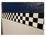 Checkered Flag Cars Wallpaper Border-4.5 Inch (Black Edge) -Like New