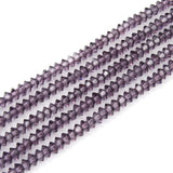 500pcs Czech Faceted Flat Bicone Rondelle Crystal Glass Beads 6x4mm Small Bulk Amethyst Purple #5305