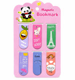 Giftriya Magnetic Page Bookmarks Set Of 6 | Cartoon Magnetic Book Clips | Page Holders For Books, Journals, Planners, Bible, Off