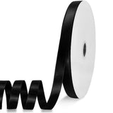 YEQIN Double Face Black Satin Ribbon Satin 1/2 inch x Continuous 50 Metres Polyester Ribbon for Gift Wrapping Weddings Party Hai