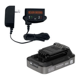 BLACK+DECKER 20V MAX POWERCONNECT 1.5 Ah Battery With State of Charge Indicator Light and Charger (LBD1520SCK)