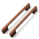 Goo-Ki Antique Copper Drawer Handles 5 in (128mm) and 6-1/4 in (160mm) Hole Centers,6-Pack Antique Copper Solid Cabinet Handles