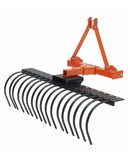 50 Landscape Rake,3 Point Hitch Tractor Rake Category-0 Cat-1 Tractor with 360 Degree Rotation,Replaceable Spring Steel Tines, Q