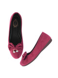 Shoetopia Stone Buckle Detailed Cherry Belly For Girls-Eu36,Bronze,3,B0D5HH9YTN
