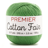 Premier Yarn Cotton Fair Solid Yarn, Leaf Green, 3 Pack