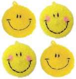 4 Count, Fun Smile Face Dish Scrubbers, Acrylic Dish Scrubber, Fruit Dish Scrubber, Premium Quality Cleaning Sponges for Kitchen