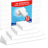 12 Pack Magic Cleaning Sponge Erasers, 5X Density Long Lasting Melamine Sponge Shower and Tub Scrubber, MultiFunctional Househo