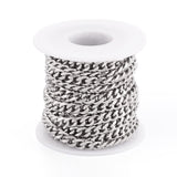 Pandahall 16.4 Feet Stainless Steel Cuban Link Chains Unwelded Metal Necklace Jewelry Chains for Jewelry Making Men Womens Brace