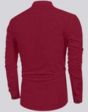 Bellstone Men'S Cotton Blend Solid Regular Shirt (Kurta800_Burgundy_Xxl