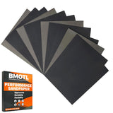 BMOTL 180 Grit Sandpaper Sheets 9x11:12 Pcs Wet Dry Silicon Carbide Medium Sand Paper for Wood Furniture Finishing Automotive Po