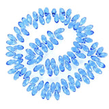 500pcs Czech 12mm Faceted Teardrop Briolette Crystal Glass Beads Pendant Drop Bulk Light Sapphire Blue