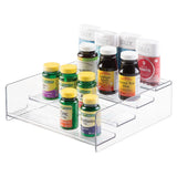 mDesign Plastic Bathroom Storage Organizer Shelf for Cabinet, Vanity, Countertop - Holds Vitamins, Supplements, Medicine Bottles