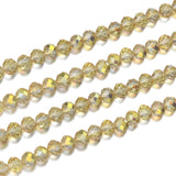 500pcs Czech Faceted Rondelle Crystal Glass Loose Beads 4mm Small Tiny Spacer Bulk Gold Shimmer for DIY Craft Jewelry Making CCR
