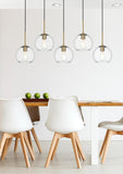Living District Baxter 5-Light & Glass Metal Pendant In Chrome/Clear
