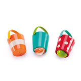 Hape Happy Buckets Set | Three Water Wheel Bath Time Toys for Toddlers, Multicolor
