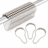 Curtain Rings Metal Shower Curtain Hooks, Shower Curtain Rings Rust Proof Stainless Steel Rings for Curtain Set of (24)