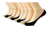 Mukhaksh (Pack Of 3+3=6 Pairs) WomenS/Girls/Ladies Hot/Stylish/Black + Skin Colour (Beige) Cotton Loafer/Liner Socks For School