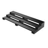popbricks Brick Minifigure Display Stand - 3-Tier Display Case for Lego Minifigures - Holds 35 Figures - Black Organizer Shelf f