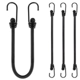 12 Inch Small Bungee Cord with Hooks-Black Bungee Cords Heavy Duty Outdoor Bungee Straps with Hooks for Camping, Tarps, Tents, H