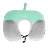 Nasher Miles 100% Pure Memory Foam Travel Neck Pillow, 360 Stable Neck Support With SnapOn Button (Teal And Grey)