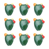 Elecrelive 10Pcs Cactus Ceramic Beads Painted Green Plant Porcelain Beads 21x19mm Ceramic Charms for DIY Bracelets Earring Neckl