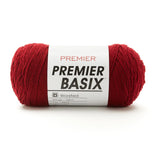 Premier Yarns Basix, Solid Worsted Yarn, Made of Acrylic, Ideal Yarn for Crocheting and Knitting, Garnet, 359 Yards