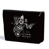 Goth Gifts Positive Affirmations Butterfly Makeup Bag, Goth Accessories Self Love Gothic Cosmetic Bag, Halloween Party Favors In