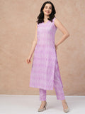 Gosriki Women'S Cotton Blend Straight Printed Kurta With Pant (Kkt Purple-Gs_M_Purple_Medium),Purple,,B0CVGXHLFW